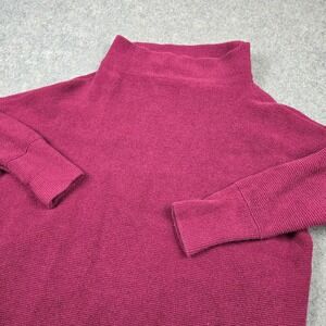 Free People Ottoman Slouchy Tunic Womens Medium Plum Purple Ribbed Knit Sweater